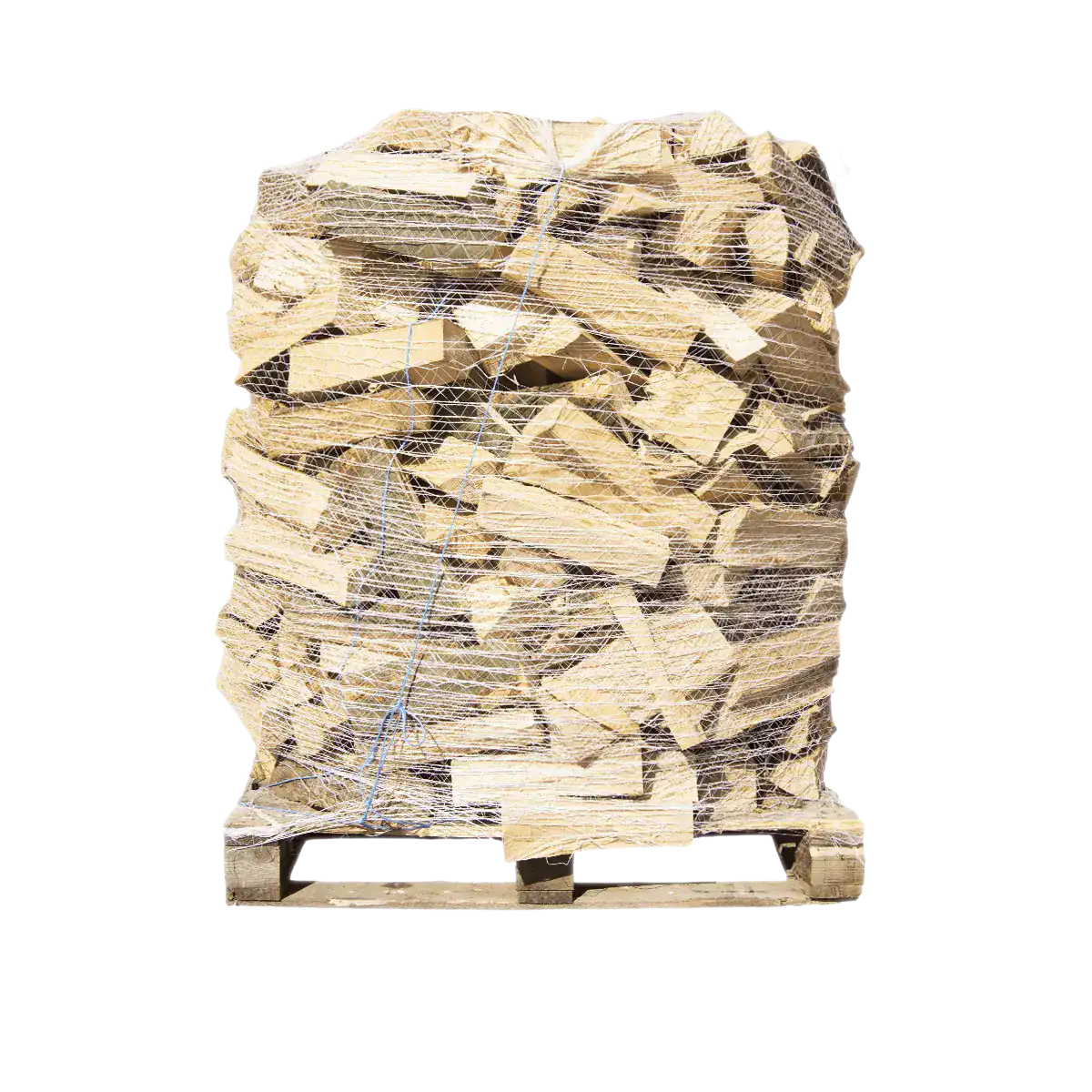 Buchenbrennholz 33 cm, auf Palette im Netz, ca. 1,6 srm / 1 rm – 500 kg