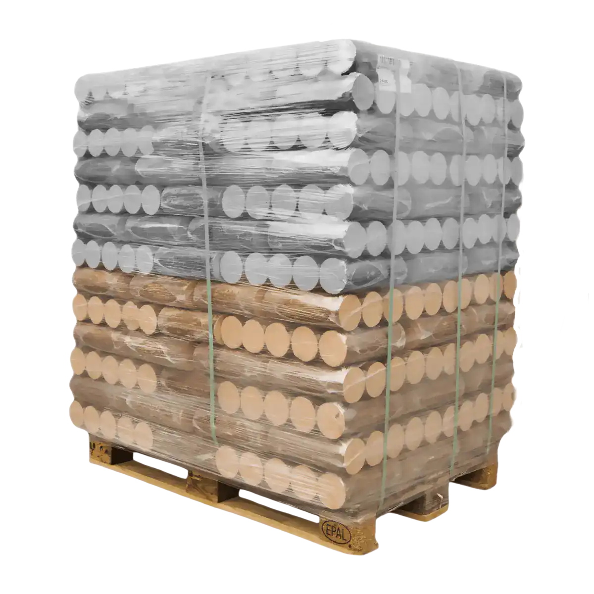 Exklusiv Buche Hartholzbriketts – DIN-konform, FSC-zertifiziert, 480 kg (halbe Palette)