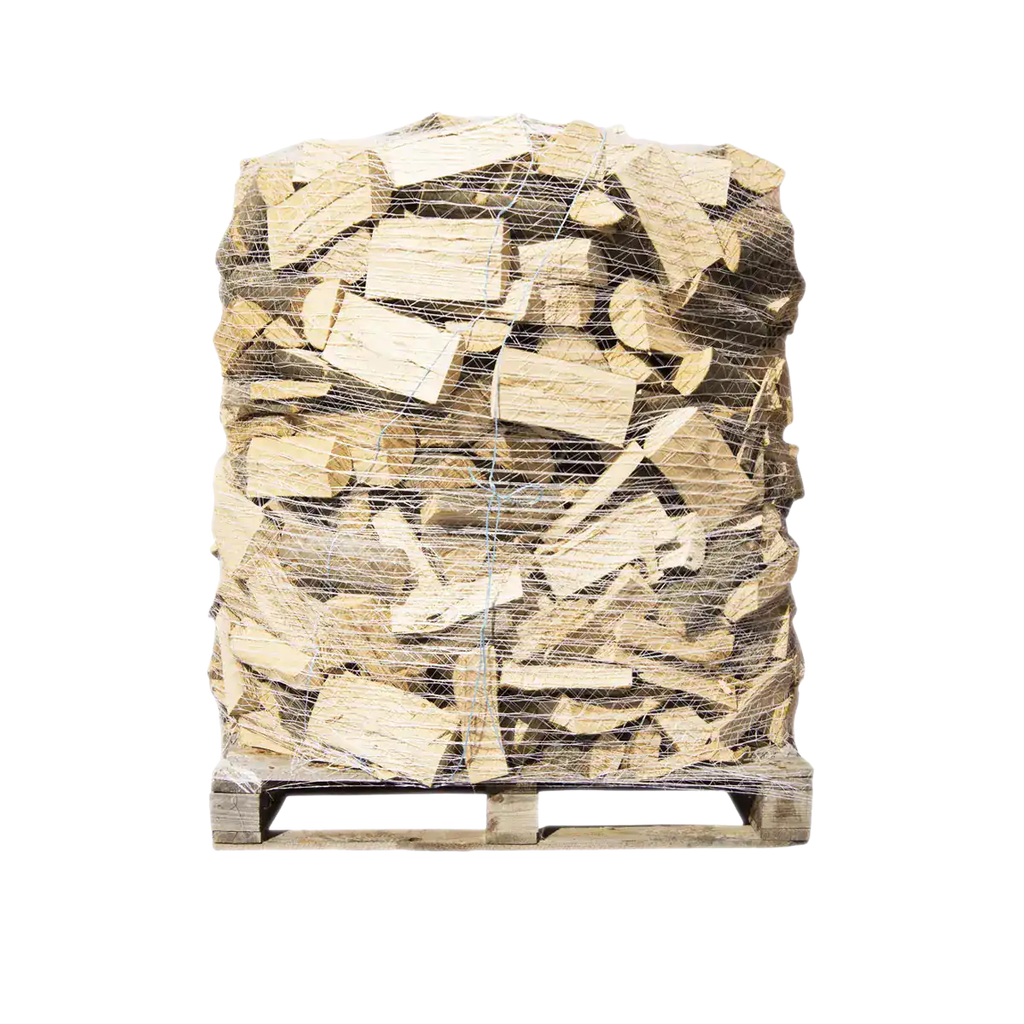 Premium-Buchenbrennholz 25 cm, rindenfrei, Palette im Netz, ca. 1,6 srm / 1 rm, 500 kg